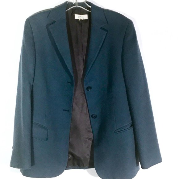 SFI FEMME Jackets & Blazers - SFI FEMME Loro Piana Wool Blue Flannel Jacket Blazer Size 4 Camelhair Italian